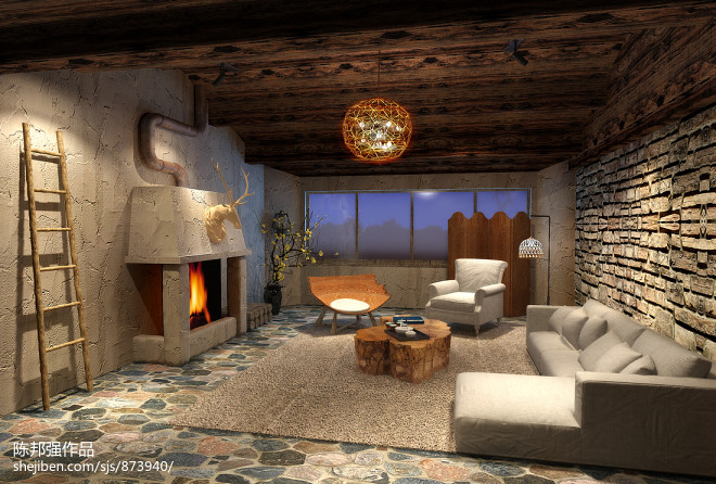 浙江麗水大山峰度假民宿-裝修設(shè)計(jì)效果圖-陳邦強(qiáng)設(shè)計(jì)師作品-設(shè)計(jì)本